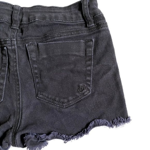 Indigo Rein Forever Distressed Dark Blue Jean Shorts Size 3 (Juniors) Grunge - Picture 4 of 6